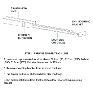 AFIT Double Door Pocket Sliding Door Kit with Soft Close - 915 x 2032mm Max Door Size