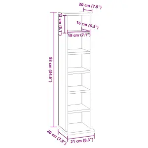 vidaXL CD Cabinet Concrete Grey 21x20x88 cm Engineered Wood