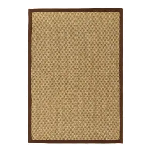 Origins Sisal Rug Warm Natural with Dark Brown Border 160CM x 230CM