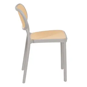 Vernia Stacking Side Chair (Set of 2) Light Grey