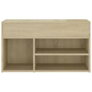 Berkfield Shoe Bench Sonoma Oak 80x30x45 cm Engineered Wood