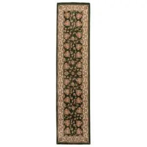 Gold Green Classical Oriental Floral Area Rug 200cm x 290cm