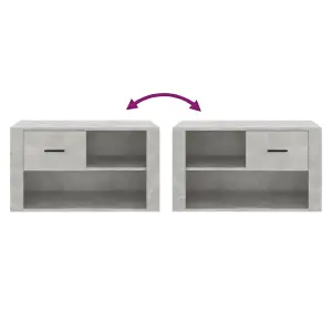 Berkfield Shoe Cabinet Concrete Grey 80x35x45 cm Engineered Wood