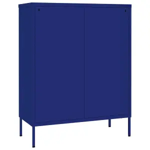 Berkfield Drawer Cabinet Navy Blue 80x35x101.5 cm Steel