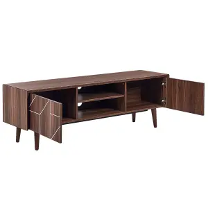 Beliani Modern TV Stand Dark Wood FRANKLIN