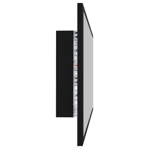 Berkfield LED Bathroom Mirror Black 90x8.5x37 cm Engineered Wood