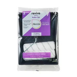 Harris Revive Polyester 9" Medium pile Roller set, 4 pieces