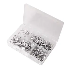 Sealey Threaded Insert Rivet Nut Assortment 200 Pcs M4-M8 Splined Metric AB073TI