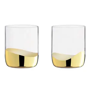 Wave DOF Tumblers (Set of 2) Gold/Clear