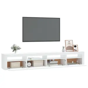 Berkfield TV Cabinet with LED Lights White 240x35x40 cm