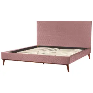 Velvet EU Super King Size Bed Pink BAYONNE