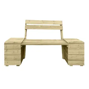 Ruby Planter & Bench Combination with Backrest Wooden Garden Seating Set