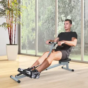 HOMCOM 12 Level Fitness Rowing Machine Cardio Fitness Workout and Gym Training