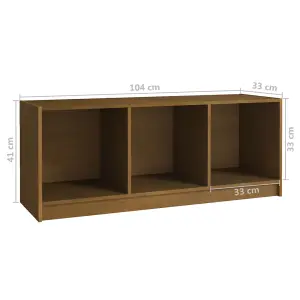 Berkfield TV Cabinet Honey Brown 104x33x41 cm Solid Pinewood