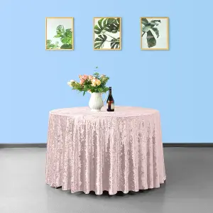 Diamond Velvet Round Tablecloth, Rose Pink , 108 Inch