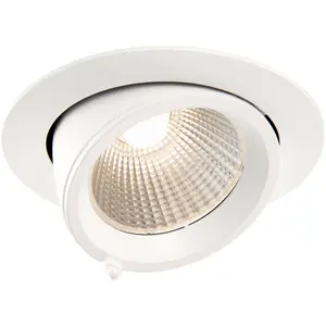 4 PACK Fully Adjustable Ceiling Downlight - 30W Warm White LED - Matt White