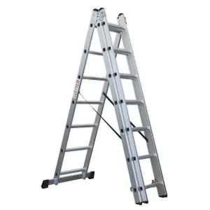 Sealey Aluminium Extension Combination Ladder 3x7 EN 131 ACL307