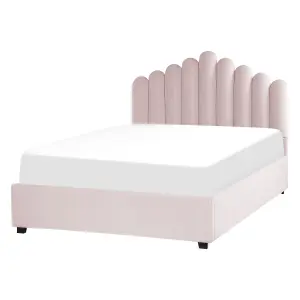 Velvet EU Double Size Ottoman Bed Pink VINCENNES