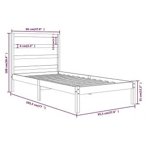 Berkfield Bed Frame White Solid Wood 90x190 cm Single