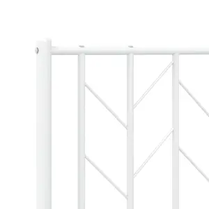 Berkfield Metal Bed Frame without Mattress with Headboard White 120x200cm