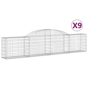 Berkfield Arched Gabion Baskets 9 pcs 300x30x60/80 cm Galvanised Iron