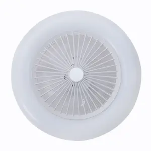 White 5 Blades Acrylic LED Dimmable Ceiling Fan Light Adjustable Speed with Remote Control 55 cm