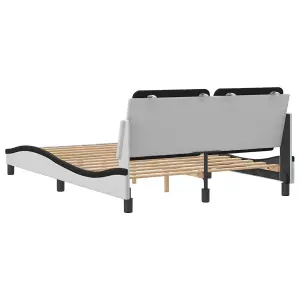 Berkfield Bed Frame without Mattress White and Black 140x200 cm Faux Leather