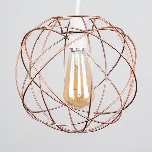 ValueLights Rutherford Retro Style Copper Metal Basket Cage Ceiling Pendant Light Shade