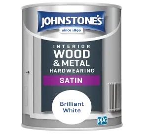 Johnstone's Hardwearing Satin Brilliant White 750ml