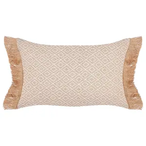 Set of 2 Cushions BOATH 30 x 50 cm Solid Beige