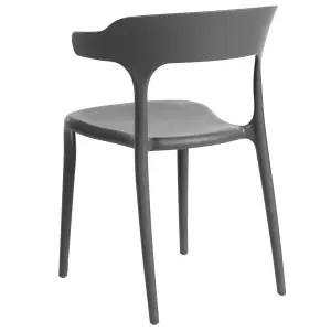 Set of 4 Garden Chairs GUBBIO Dark Grey