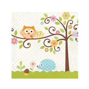 Creative Party Happy Tree Plastic Owl Party Table Cover Cream/Multicoloured (One Size)