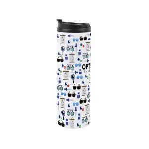 Optician Travel Mug - Novelty Trades Gift Stainless Steel Vacuum-Sealed Double-Walled Hot/Cold Drinks Travel Flask