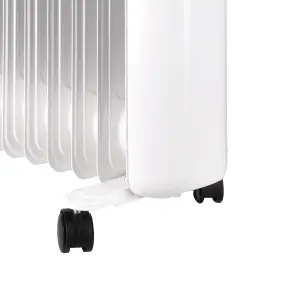 TCP Smart WiFi White Portable Free-Standing 9 Fin Oil Radiator 2000W with Temperature Control, Ideal for Home and Office Comfort