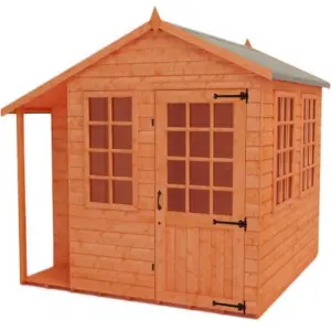 INSATLLED - 8ft x 8ft (2.35m x 2.35m) Wooden Storage APEX Summerhouse (12mm T&G Floor + Roof) (8 x 8) (8x8)