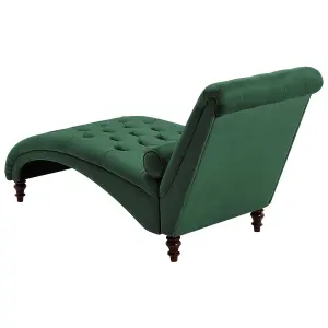 Velvet Chaise Lounge Dark Green MURET