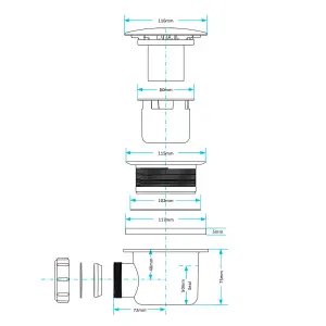 Square Chrome Thermostatic Overhead Shower Kit with Cube Basin Mixer Tap Set & Shower Waste