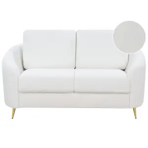 2 Seater Boucle Sofa White TROSA