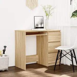 Berkfield Desk Sonoma Oak 90x45x76 cm Engineered Wood