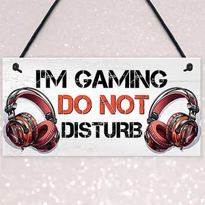 Red Ocean Gaming Sign For Boys Bedroom DO NOT DISTURB Funny Gaming Bedroom Accessories Gamer Gift For Christmas Birthday