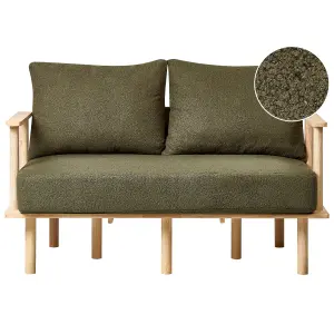 2 Seater Boucle Sofa Dark Green ASKER