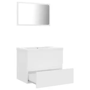 Berkfield Bathroom Furniture Set White Engineered Wood