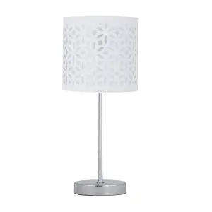 First Choice Lighting Set of 2 White Laser Cut 15.5cm Table Lamp Shades