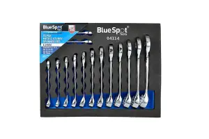 BlueSpot 14pc Combination Spanner Set Metric Stubby Wrench Spanners