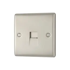 BG Nickel 1 gang Slave telephone socket