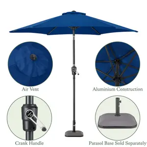 2.4m Crank and Tilt Parasol - Navy