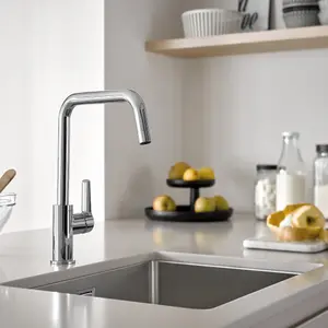 Grohe K700U Stainless Steel Stainless steel effect Stainless steel 1 Bowl Kitchen sink 450mm x 550mm