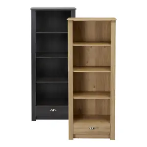 Porthchapel Matt black 1 compartment 4 Shelf Freestanding Rectangular Bookcase (H)1823mm (W)718mm (D)328mm