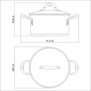 Tramontina Shallow Stock Pot 30 cm - 8.9l