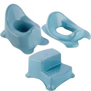 Keeeper Blue Baby Potty, Toilet Seat & Double Step Stool Set